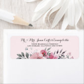 Elegantes PINK und GRAY Floral Address Label (Insitu)