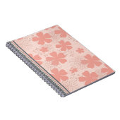 Elegantes Pink- und Melon-Blumen-Spiral-Notebook Notizblock (Rechte Seite)