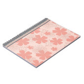 Elegantes Pink- und Melon-Blumen-Spiral-Notebook Notizblock (Linke Seite)