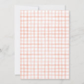Elegantes Pink Watercolor Gingham Brautparty Einladung (Rückseite)
