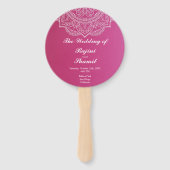 Elegantes Pink White Paisley Indian Wedding Progra Fächer (Vorderseite)