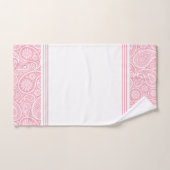 Elegantes Pink White Paisley Muster Badhandtuch Set (Handtuch)