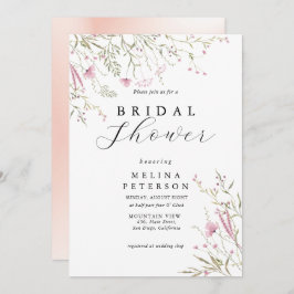 Elegantes Pink Wild Floral Brautparty Einladung