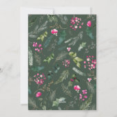 Elegantes Pink Winter Greenery Foto Feiertagskarte (Rückseite)