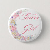 Elegantes pinkfarbenes Team Baby Duschkopf elegant Button (Vorderseite)