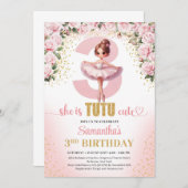 Elegantes pinkfarbenes Tutu Kleid Gold Mädchen 3. Einladung (Vorne/Hinten)