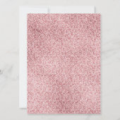 Elegantes pinkfarbenes Wintermonederland 1. Geburt Einladung (Rückseite)