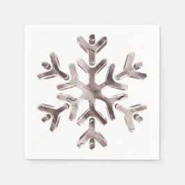 Elegantes pinkisches Gray Snowflake WinterParty Serviette