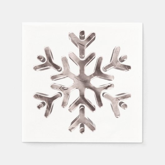 Elegantes pinkisches Gray Snowflake WinterParty Serviette (Vorderseite)