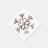 Elegantes pinkisches Gray Snowflake WinterParty Serviette (Ecke)