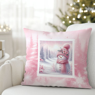 Elegantes Pinkmas-Winterwald-Kinderzimmer-Dekor  Kissen