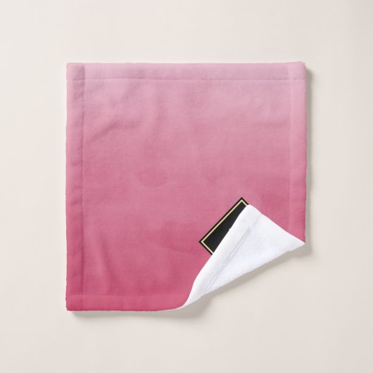 Elegantes Pinsel mit einfachem Goldmonogramm Badhandtuch Set (Waschlappen)