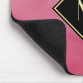 Elegantes Pinsel mit einfachem Goldmonogramm Mousepad (Ecke)
