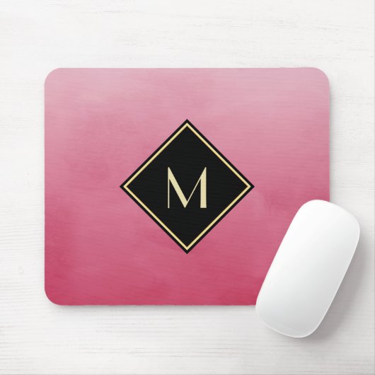 Elegantes Pinsel mit einfachem Goldmonogramm Mousepad (Mit Mouse)