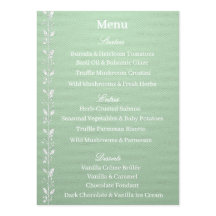 Elegantes Pistazien-Grün-Hochzeitsmenü