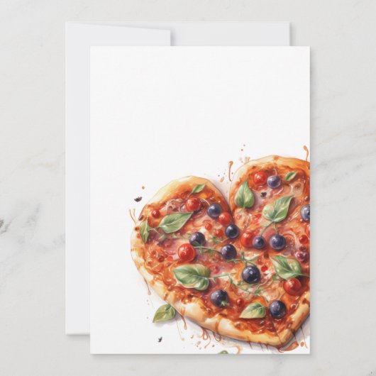 Elegantes Pizza My Heart Italienisches Brautparty Einladung (Rückseite)