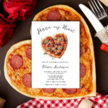 Elegantes Pizza My Heart Italienisches Brautparty