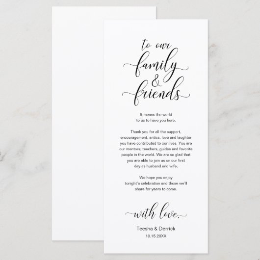 Elegantes Place Setting Dinner Party Danke Karte (Vorne/Hinten)