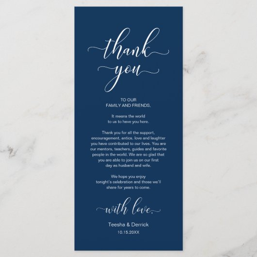 Elegantes Place Setting Dinner Party Danke Karte (Vorderseite)