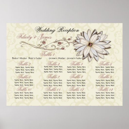 Elegantes Plakat für Sitzplakate (Vorne)