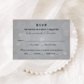 Elegantes Platin und Schwarze Hochzeit RSVP Karte