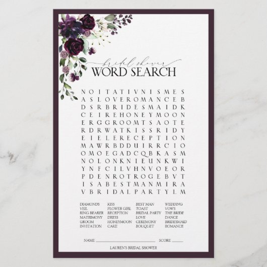 Elegantes Plum Lila Brautparty (Vorderseite)