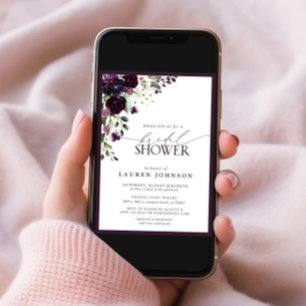 Elegantes Plum Lila Brautparty Einladung