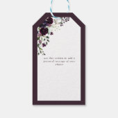 Elegantes Plum Lila Brautparty Geschenkanhänger (Rückseite)