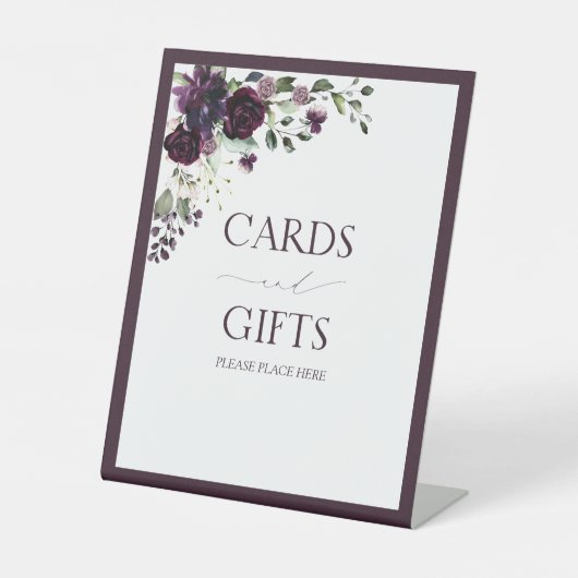 Elegantes Plum Lila Brautparty Sockelschild (Vorderseite)