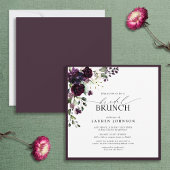 Elegantes Plum Lila Floral Bridal Brunch Einladung