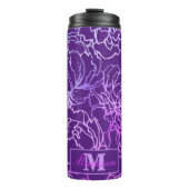 Elegantes Plum Modernes Monogramm Thermosbecher (Vorderseite)
