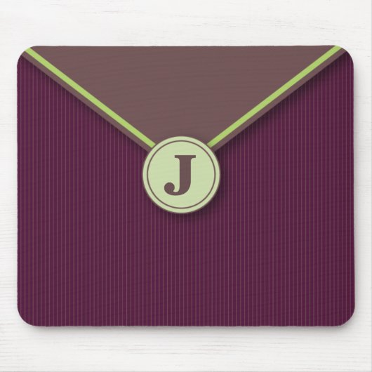 Elegantes Plum Personalisiertes Mit Monogramm Mous Mousepad (Vorne)