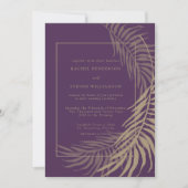 Elegantes Plum und Taupe Hochzeit Einladung (Vorderseite)