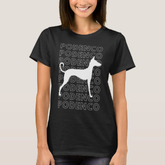 Elegantes Podenco Dog Silhouette Design T-Shirt