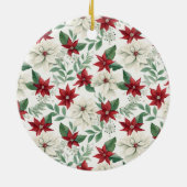 Elegantes Poinsettia Foto Keramik Ornament (Hinten)