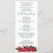 Elegantes Poinsettia Grünes Weihnachtsprogramm Programm (Rückseite)