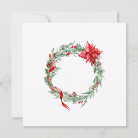 Elegantes Poinsettia Weihnachtsfeiertag Open House Einladung (Rückseite)