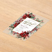 Elegantes Poinsettia Winter Brautparty Acryleinladungen (Ablage )