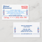 Elegantes Pole-Logo für den Barbershop Visitenkarte (Vorne/Hinten)