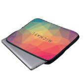 Elegantes, polygonales Dreieck mit einem Namen Laptopschutzhülle (Vorne Knopf)