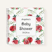 Elegantes Pomegranate Baby Shower Gift List Notebo Notizblock (Vorderseite)