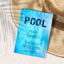 Elegantes Pool Party Geburtstag Einladung