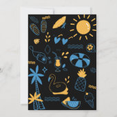 Elegantes Pool Party Geburtstagseinladung Einladung (Rückseite)