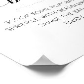 Elegantes Popcorn Bar Buffet Hochzeitszeichen Poster (Ecke)