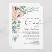 Elegantes Poppy Eukalyptus Brautparty per Post Einladung (Vorne/Hinten)