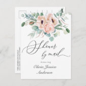 Elegantes Poppy Eukalyptus Brautparty per Post Postkarte (Vorne/Hinten)