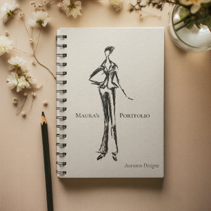 Elegantes Portfolio-Skizze für Modedesigner Notizblock