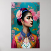 Elegantes Portrait der Prinzessin Poster (Vorne)