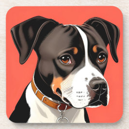 Elegantes Portrait eines schwarzen und weißen Hund Getränkeuntersetzer