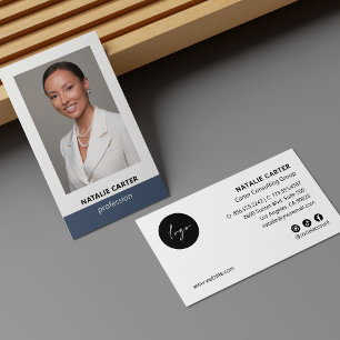Elegantes Portrait-Foto-Logo Soziale Icon DUSTY BL Visitenkarte